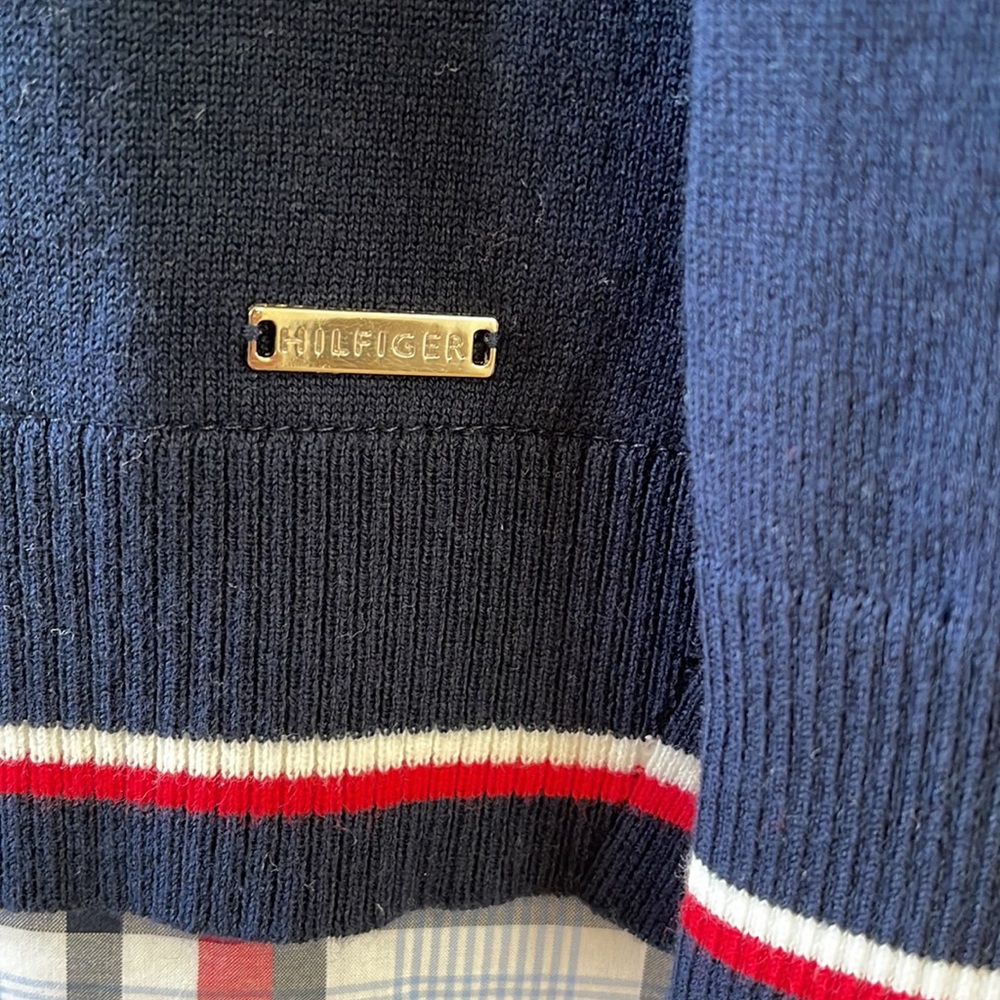 Tommy Hilfiger Plaid Layered-Look Sweater Sz M - Picture 3 of 6
